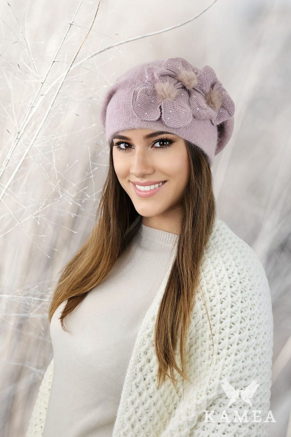 TEEK - Triple Flower Cindy Beret HAT TEEK MH violet One Size