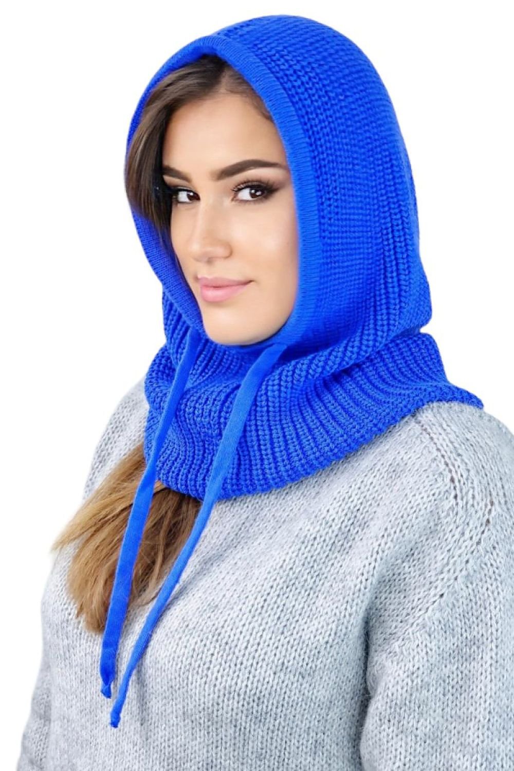 TEEK - Knitted Drawstring Hood Headwear HAT TEEK MH blue 2 One Size