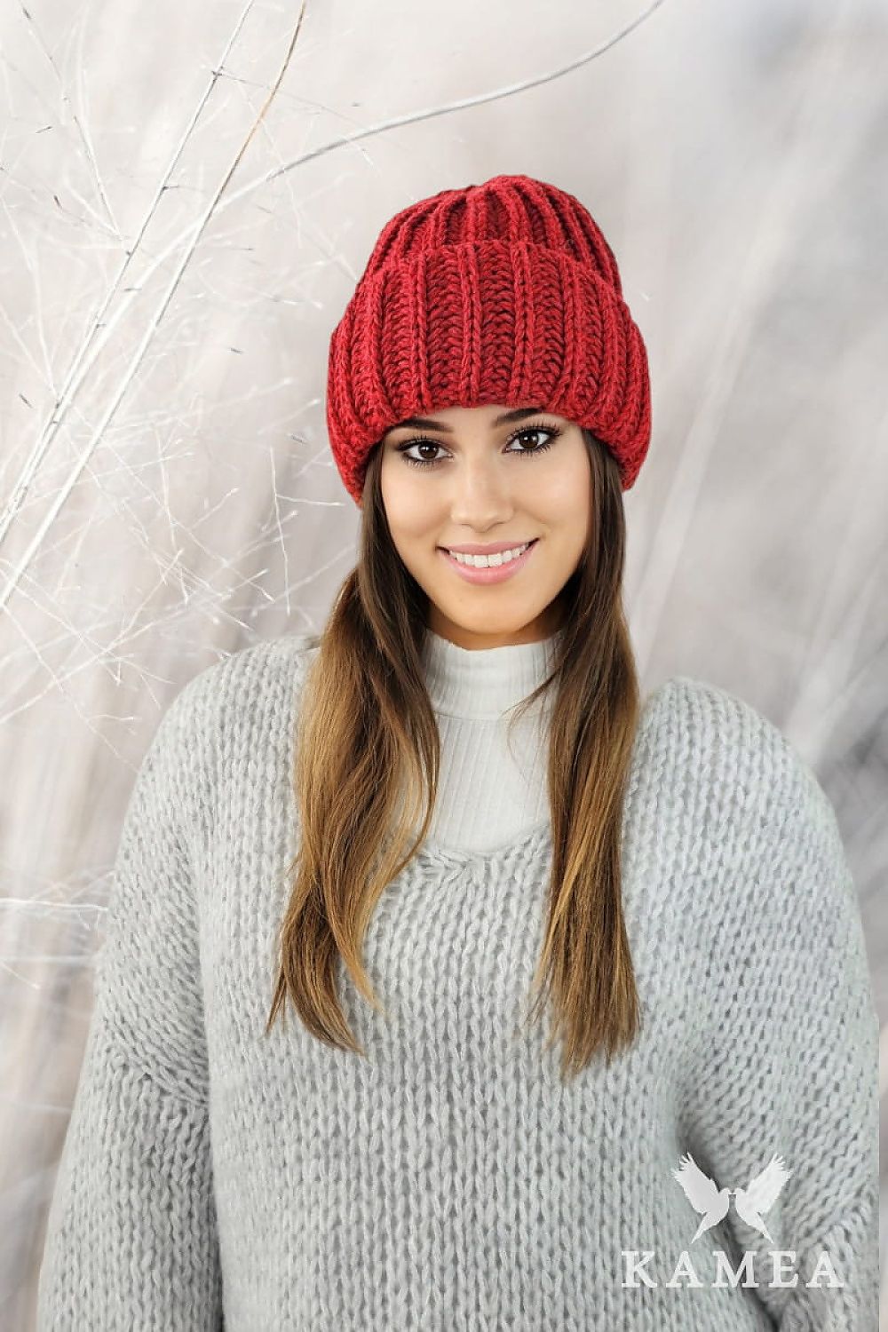 TEEK - The Raspberry Knitted Winter Beanie Cap HAT TEEK MH red One Size