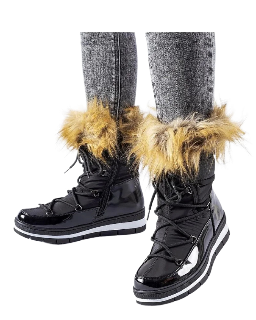 TEEK - Black Fluff Ankle Sprout Laced Snow boots SHOES TEEK MH