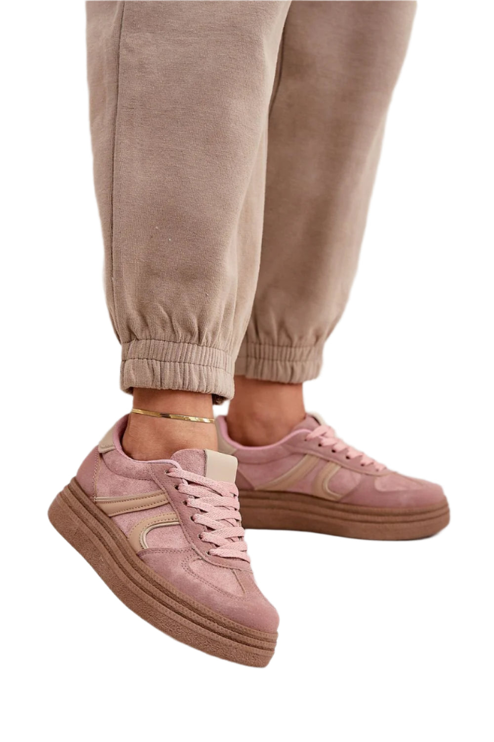 TEEK - Laced Lifted Suede Sneakers SHOES TEEK MH pink 6