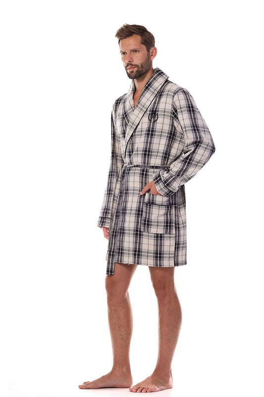 TEEK - Mens Grey Pocketed Belted Bathrobe ROBE TEEK MH M