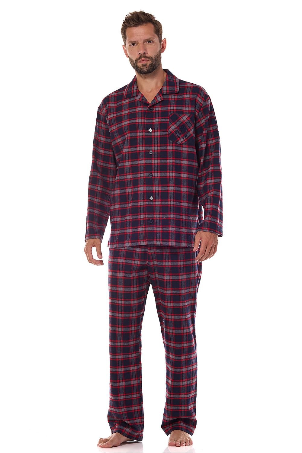 TEEK - Blue Red Plaid Buttoned 2pc Pajamas PAJAMA TEEK MH