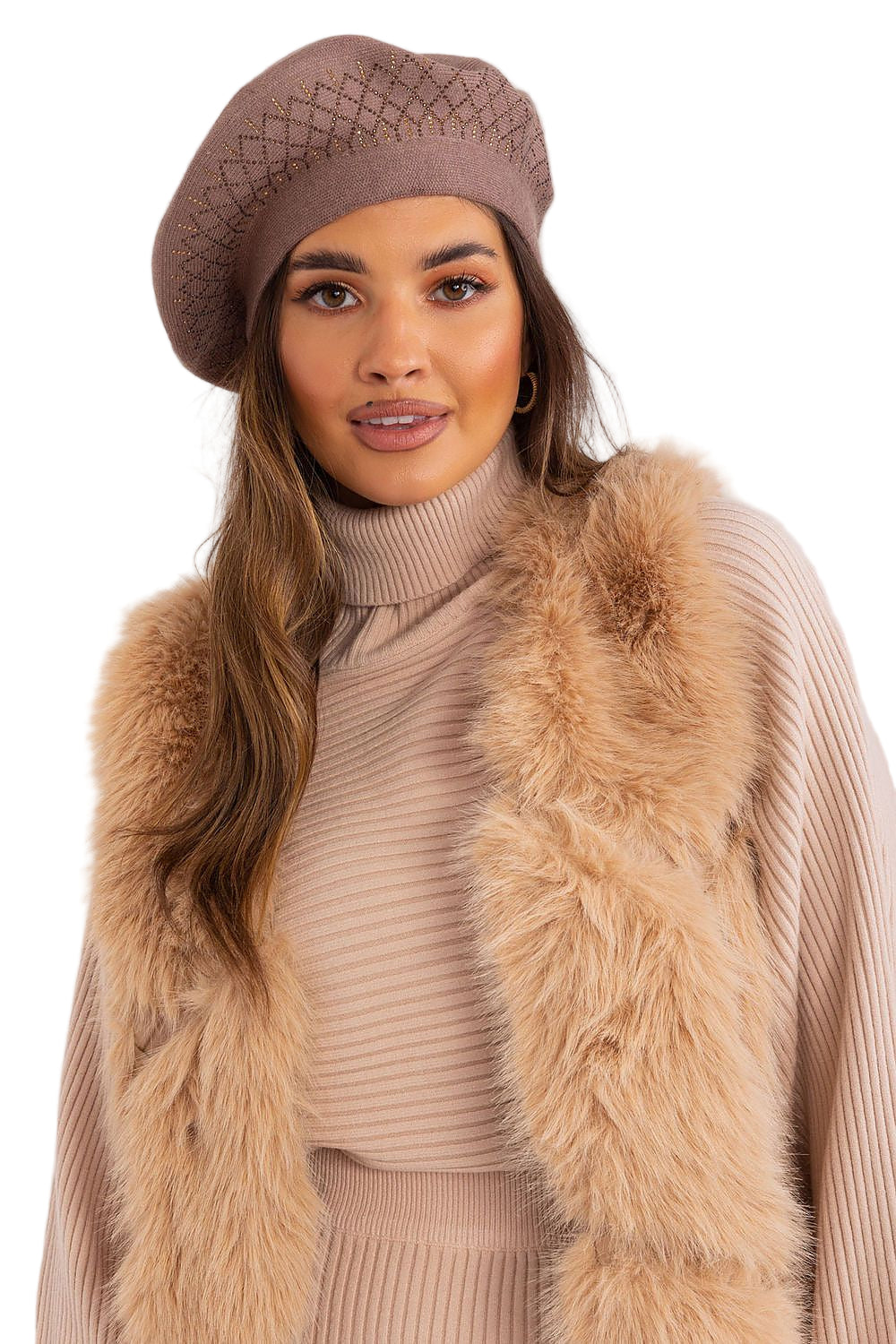 TEEK - Stitched Accent Beret HAT TEEK MH brown One Size