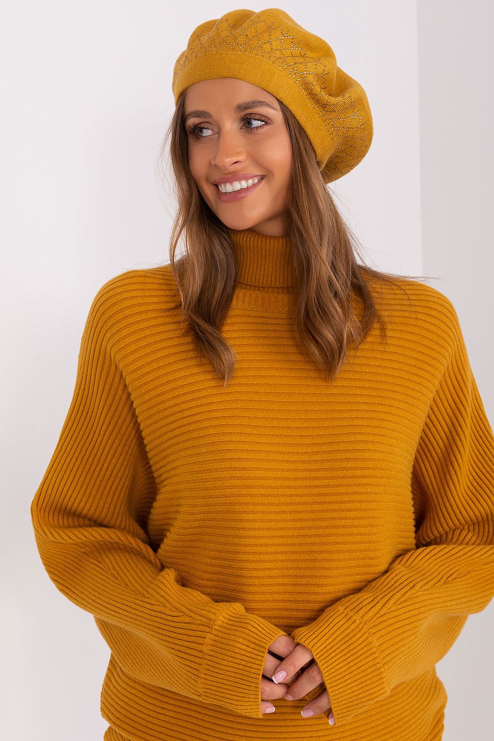 TEEK - Stitched Accent Beret HAT TEEK MH yellow One Size