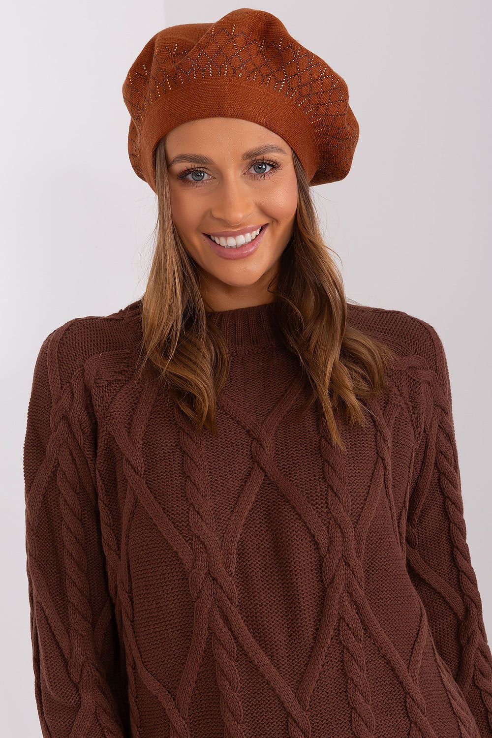 TEEK - Stitched Accent Beret HAT TEEK MH brown 2 One Size