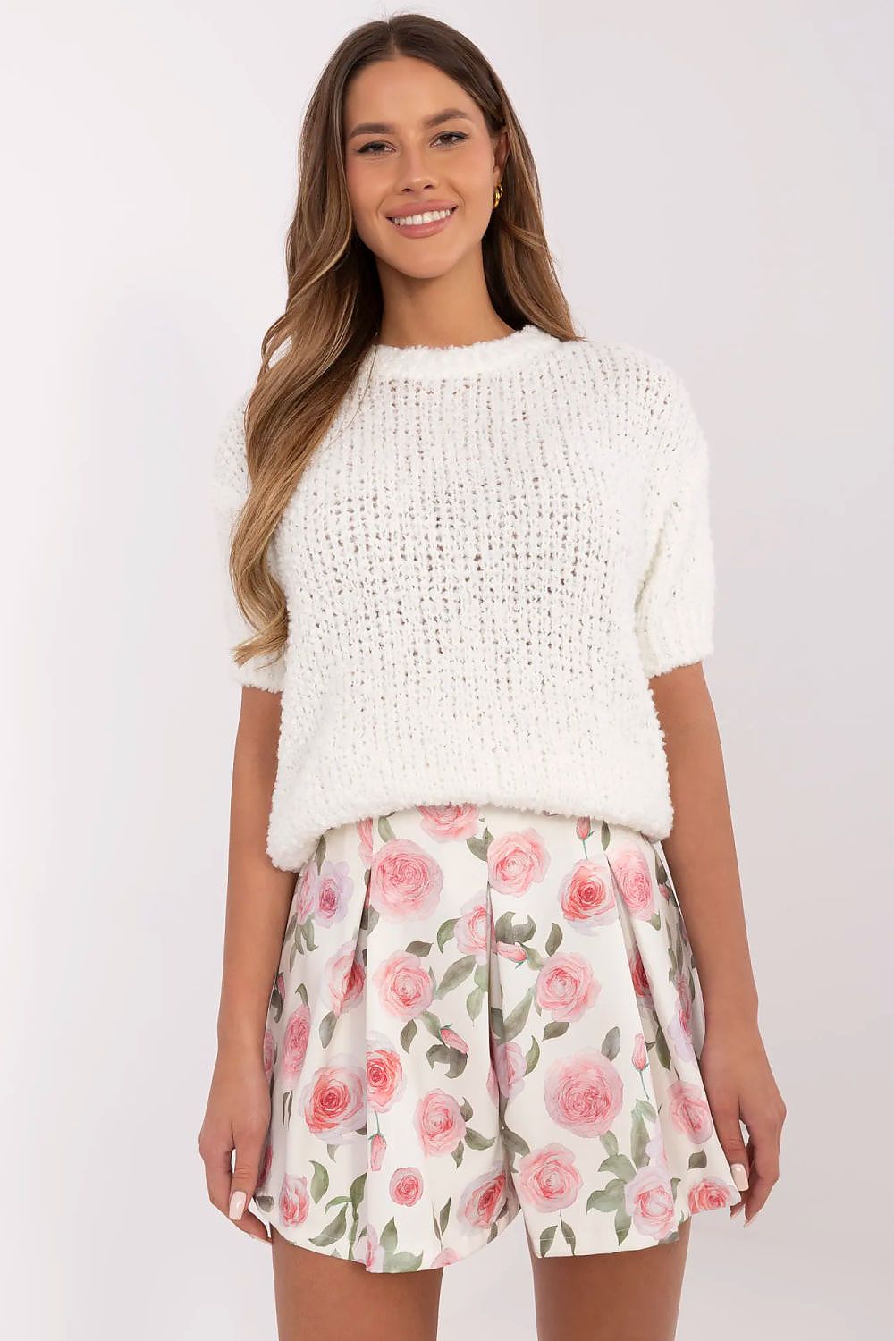 TEEK - Floral Front Pleated Shorts SHORTS TEEK MH beige One Size