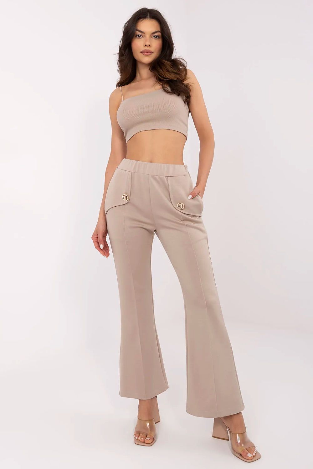 TEEK - Light Flare Flap Over Pocket Trousers PANTS TEEK MH beige 4 One Size