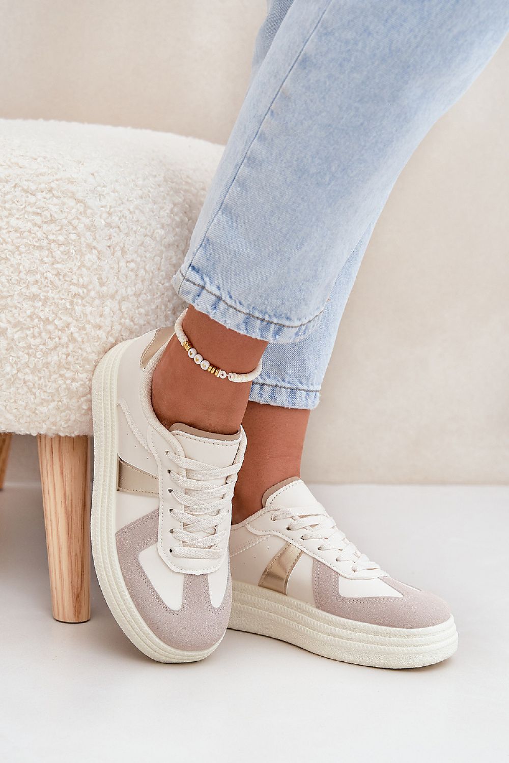 TEEK - Beige Light Textured To Top Sneakers SHOES TEEK MH