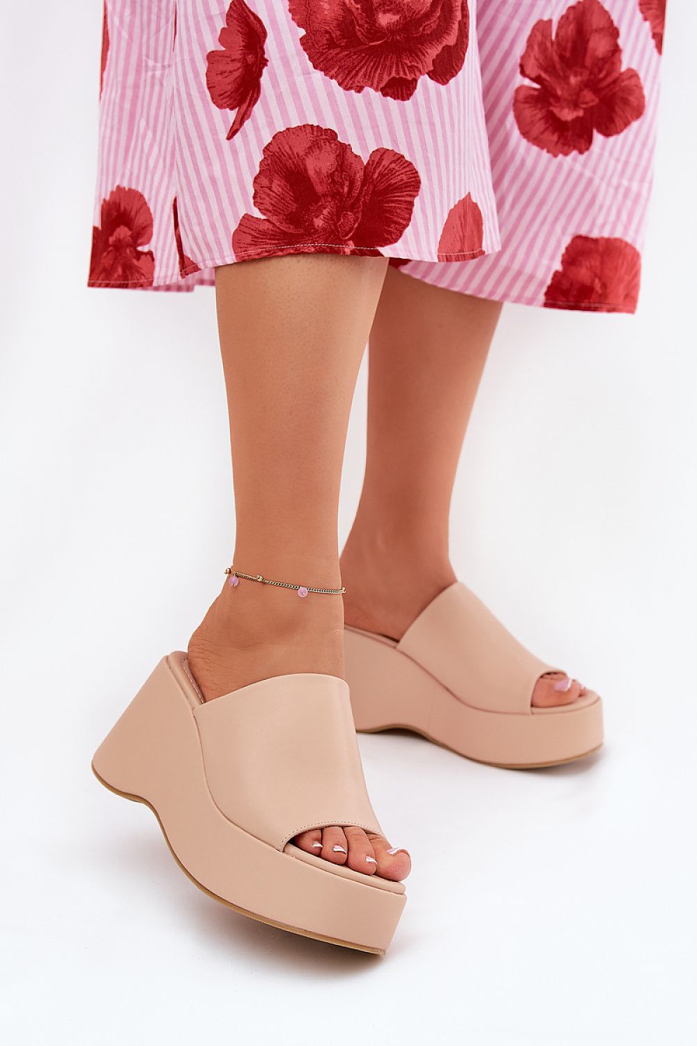 TEEK - Platform Open Toe Smooth Sandals SHOES TEEK MH