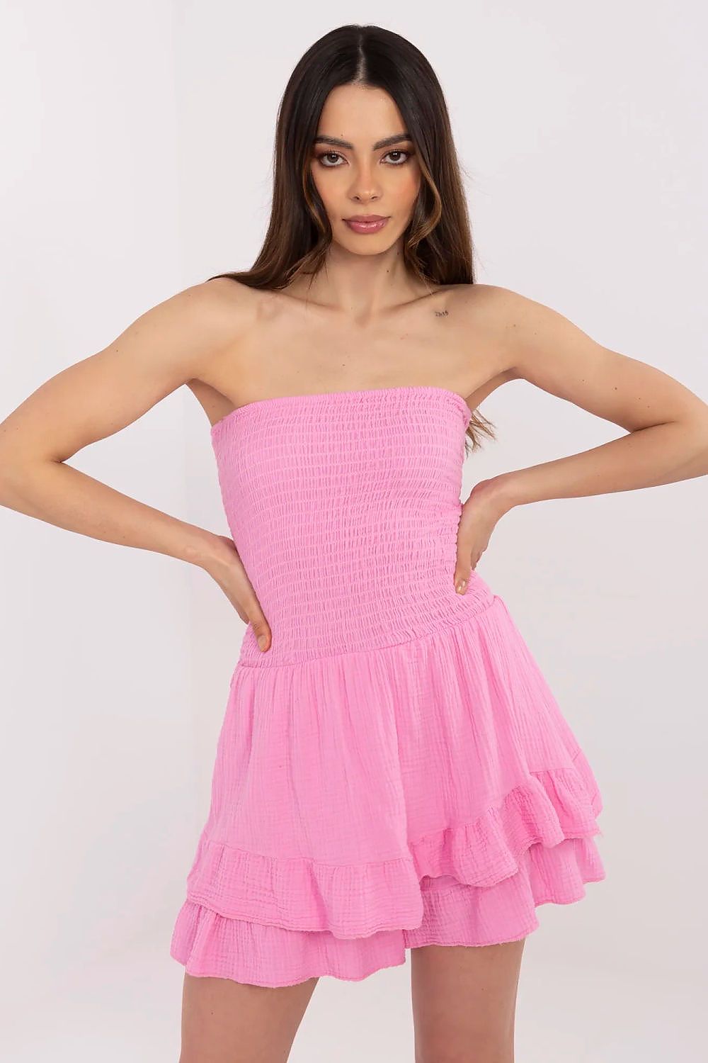 TEEK - Sleeveless Layered Ruffles Rumored JUMPSUIT TEEK MH pink One Size