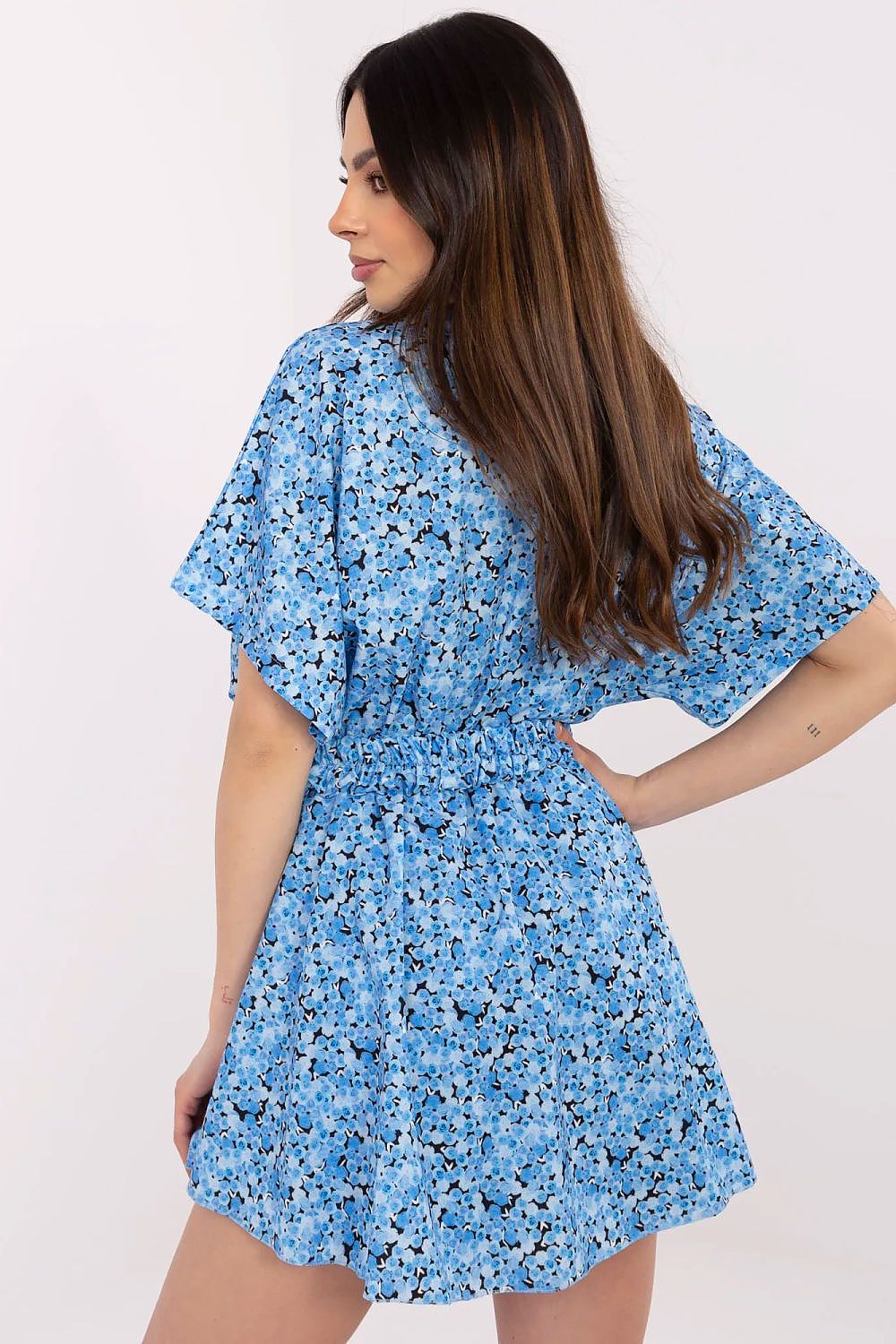 TEEK - V-Neck Belted Micro Flower Romper JUMPSUIT TEEK MH