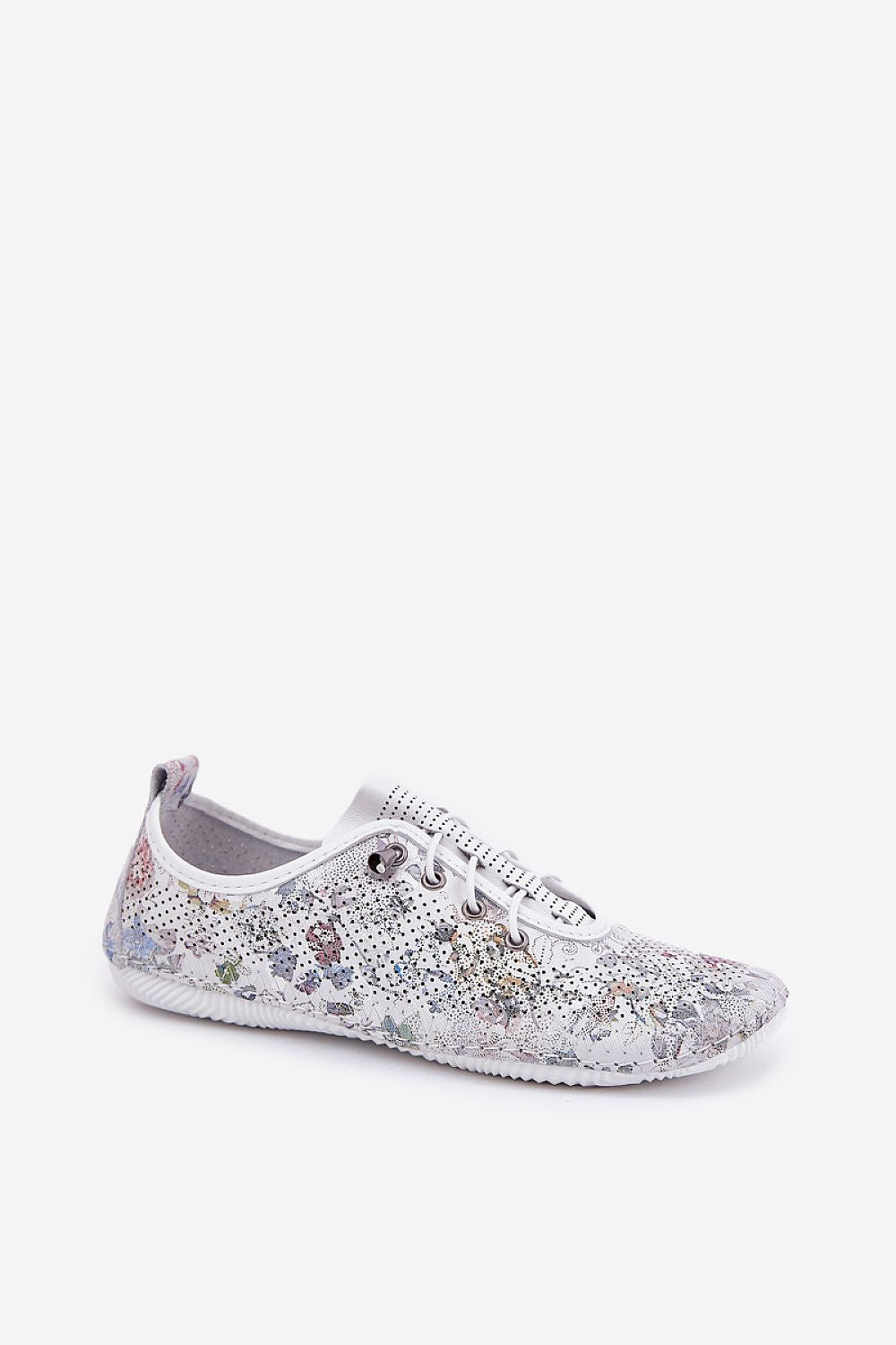 TEEK - Floral Leather Stretch Laced Low Loafers SHOES TEEK MH