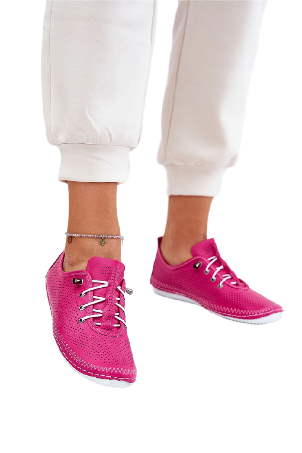 TEEK - Mocked Laced Leather Low Shoes SHOES TEEK MH pink 6.5