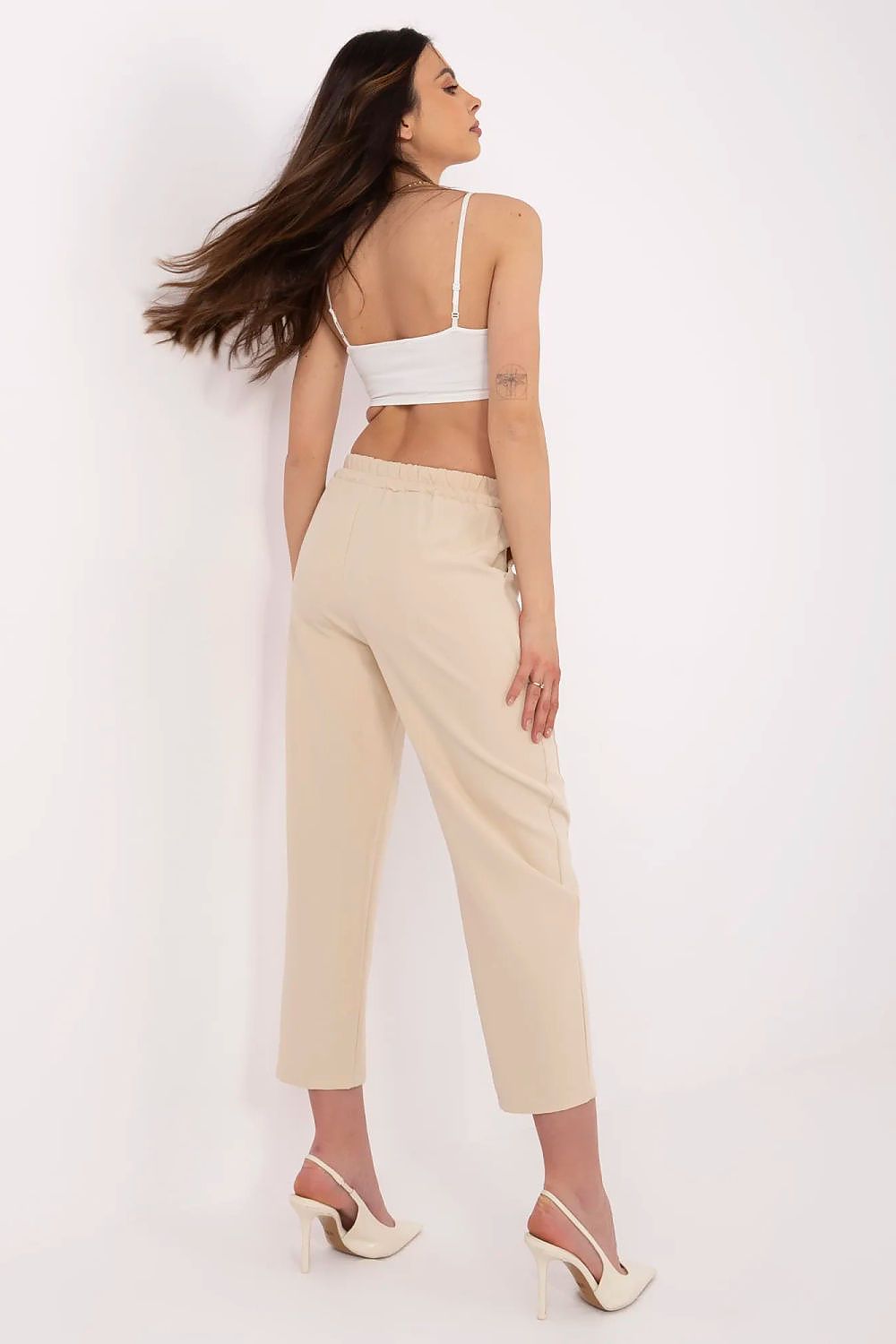 TEEK - Stretched Waist Pocketed Cropped Trousers PANTS TEEK MH