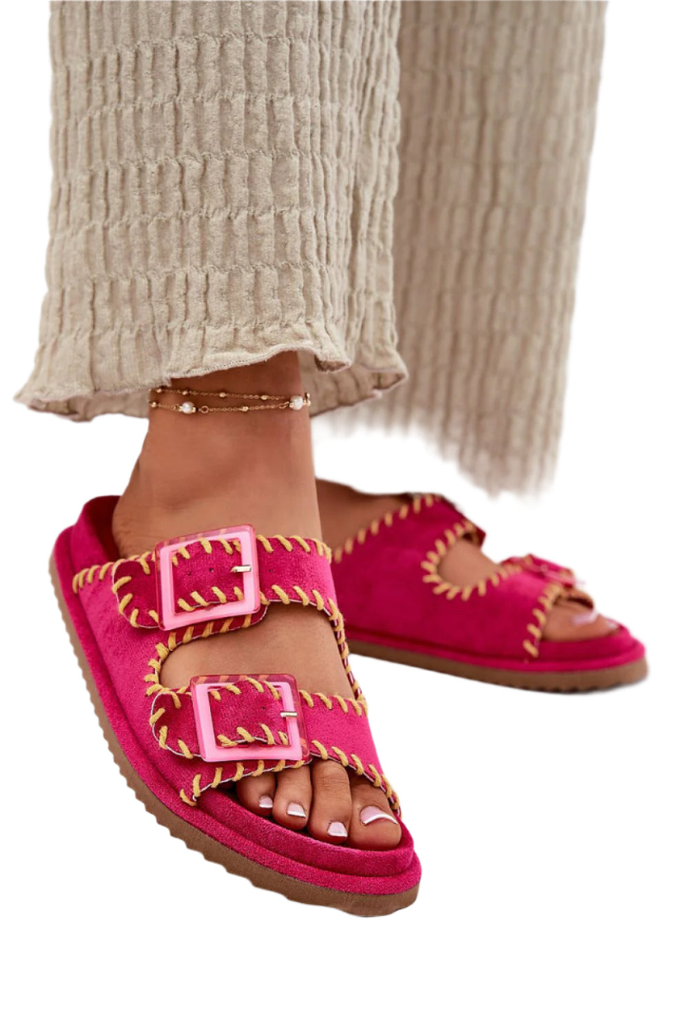 TEEK - Strong Stitch Double Buckle Sandals SHOES TEEK MH pink 6.5