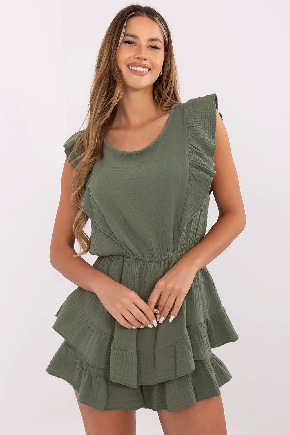 TEEK - Layered Ruffles Romper JUMPSUIT TEEK MH green One Size