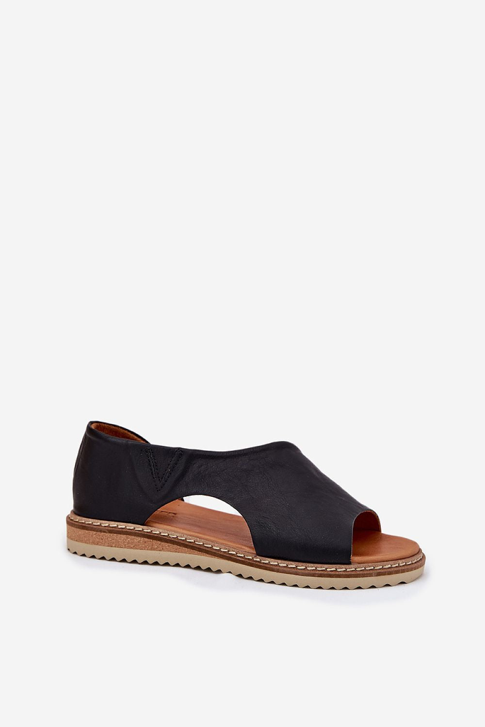 TEEK - Smooth Sleeve Flat Natural Leather Sandals SHOES TEEK MH