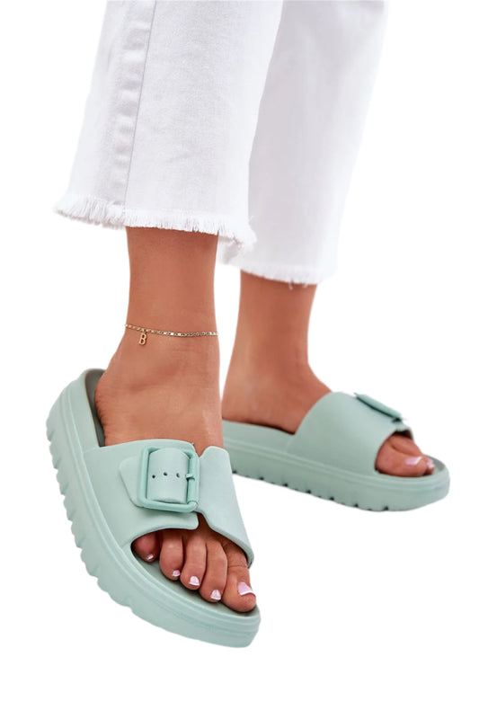 TEEK - Sturdy Top Buckle Slides SHOES TEEK MH green 6.5