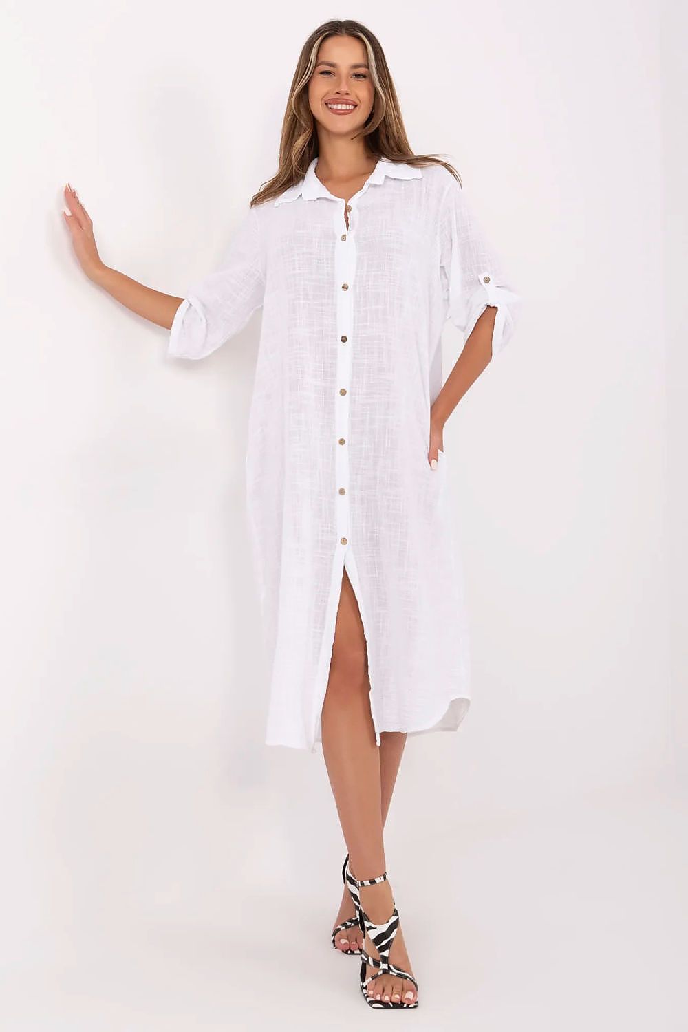 TEEK - Ready Day Buttoned Dress DRESS TEEK MH white One Size