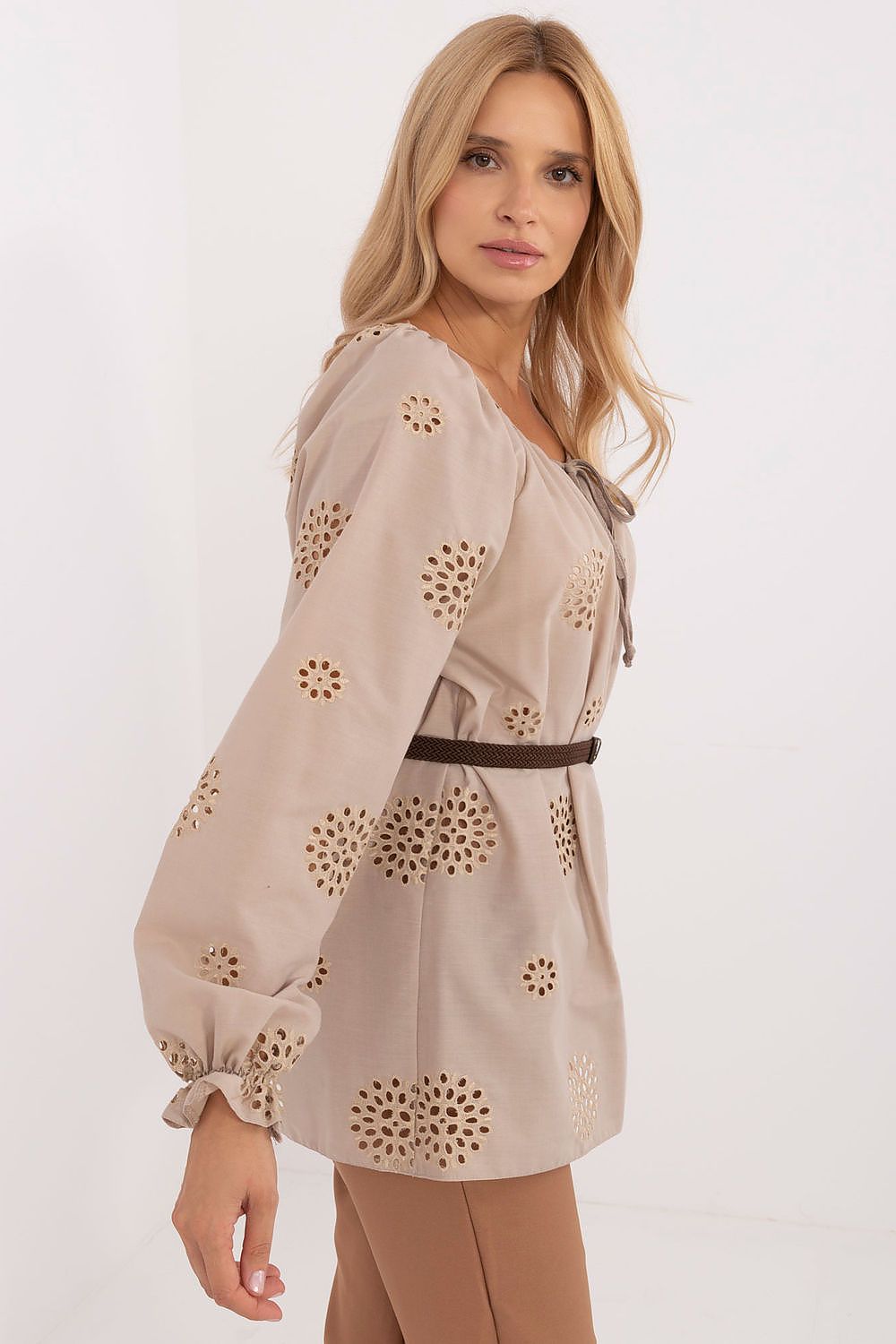 TEEK - Poked Bloom Tie Neck Blouse TOPS TEEK MH