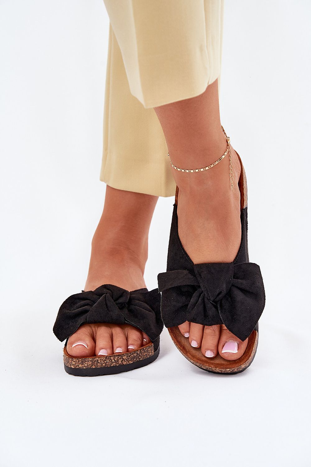 TEEK - Cork Botton Flat Top Knit Sandals SHOES TEEK MH black 5.5