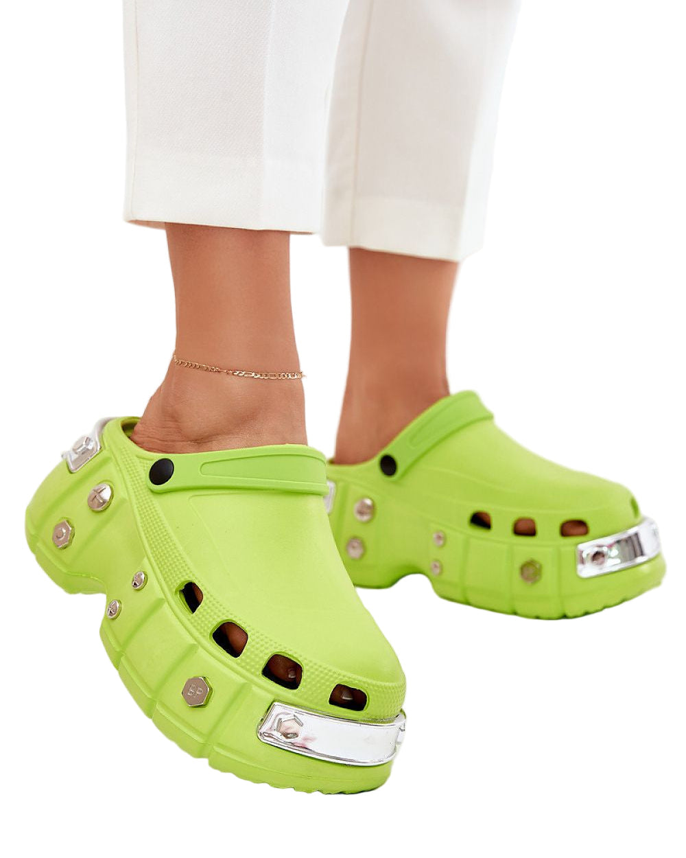 TEEK - Green Chunky Platform Sandals SHOES TEEK MH 6.5