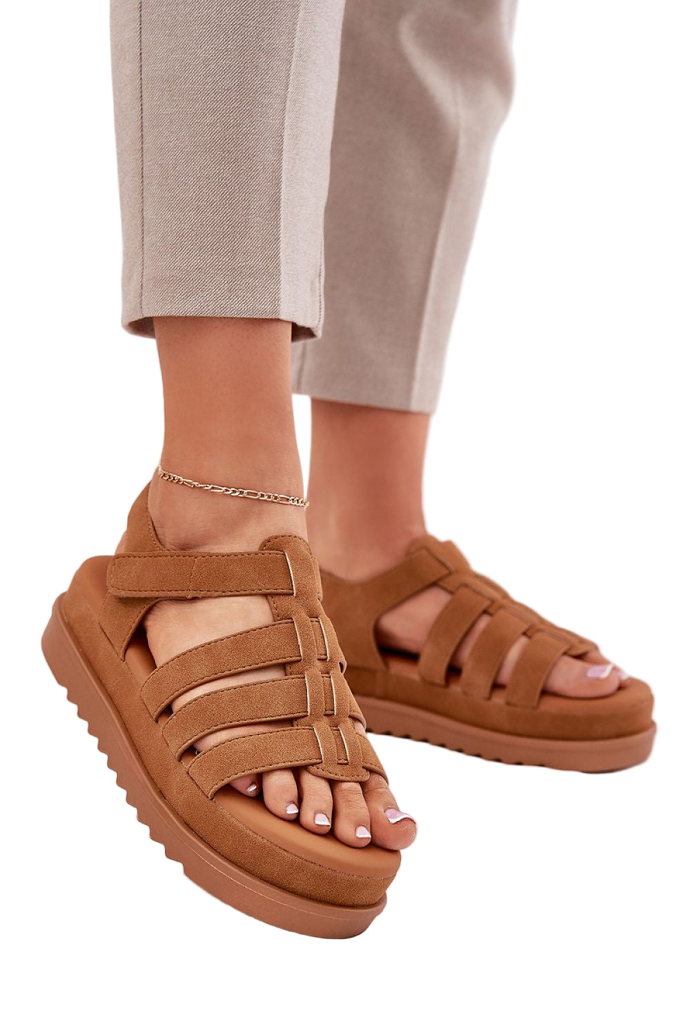 TEEK - Platform Leveled Gladiator Sandals SHOES TEEK MH brown 6