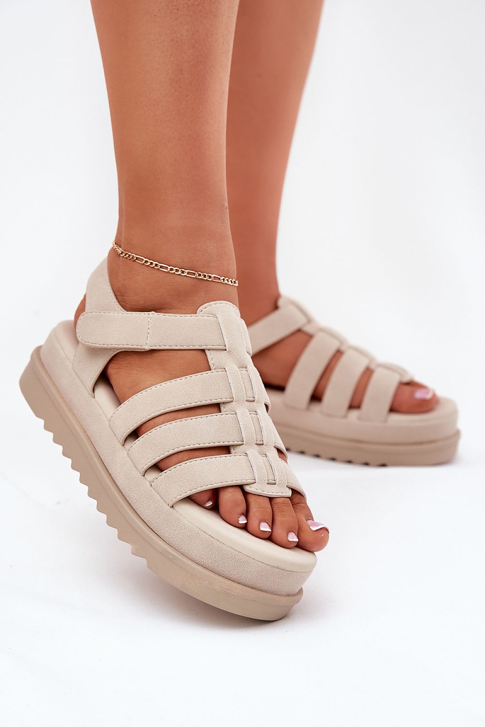 TEEK - Platform Leveled Gladiator Sandals SHOES TEEK MH beige 6