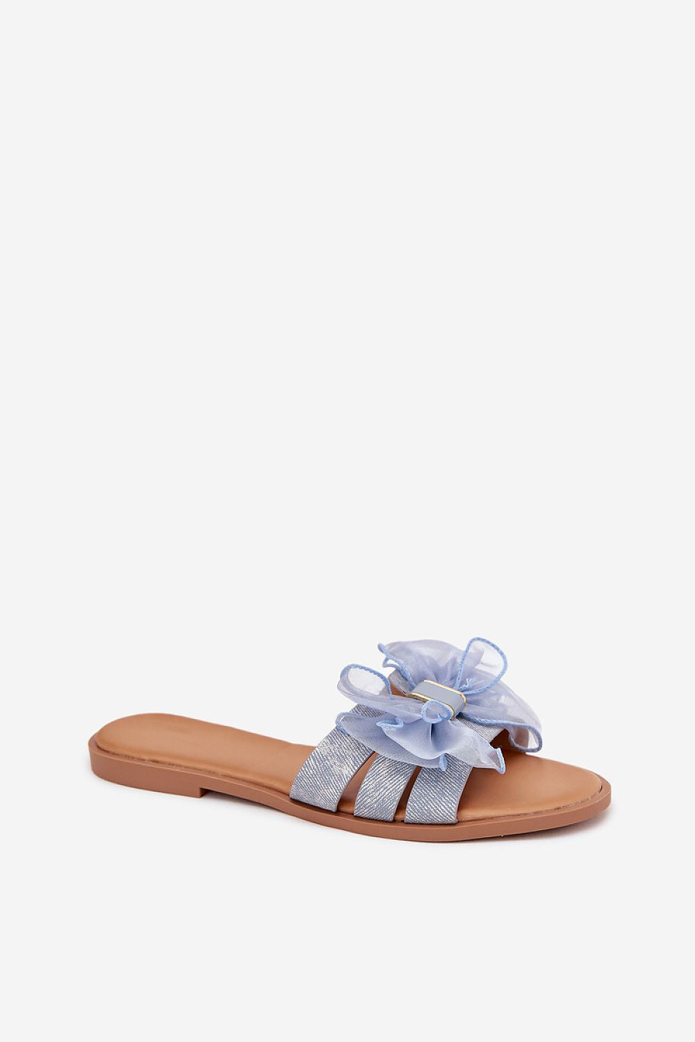 TEEK - Blue Sheet Ribbon Bow Slides SHOES TEEK MH
