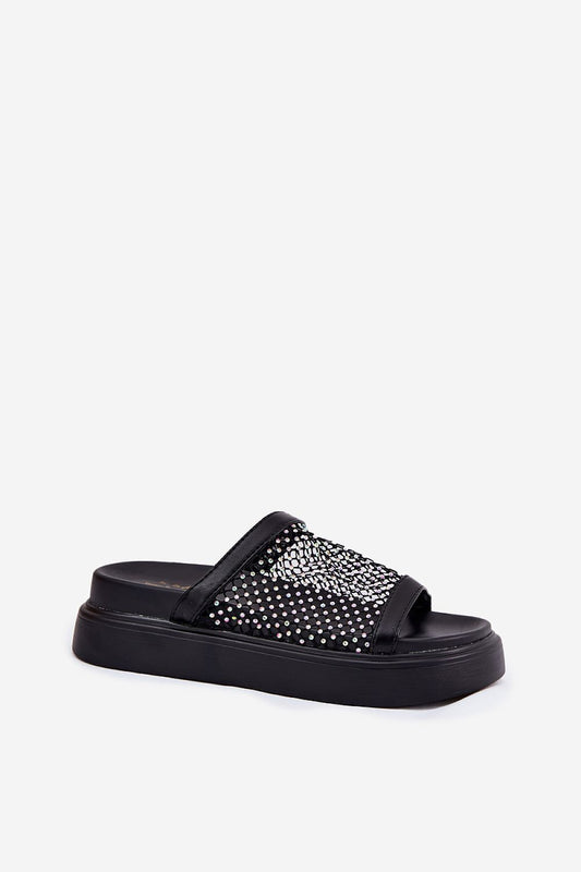 TEEK - Black Mesh Large Strap Slides SHOES TEEK MH