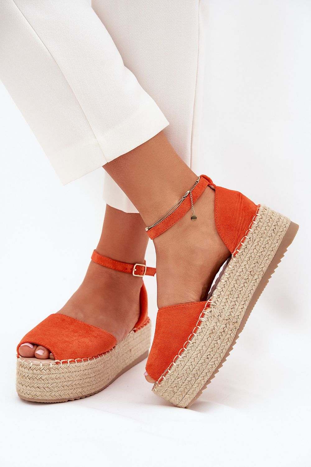 TEEK - Suede Espadrille Style Sandals SHOES TEEK MH orange 6