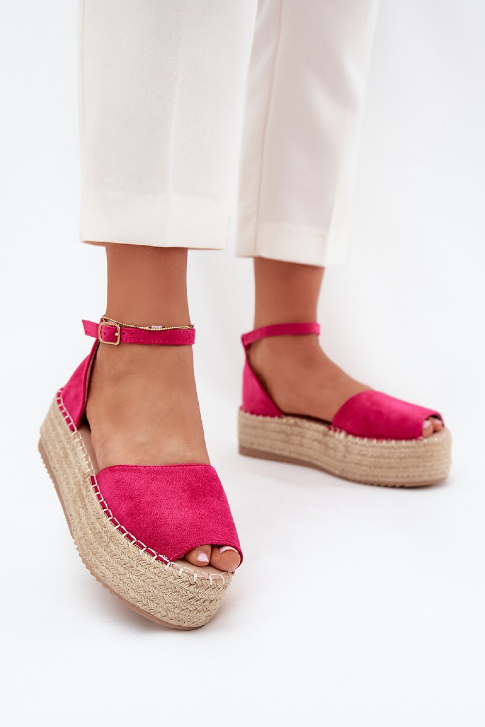 TEEK - Suede Espadrille Style Sandals SHOES TEEK MH pink 6