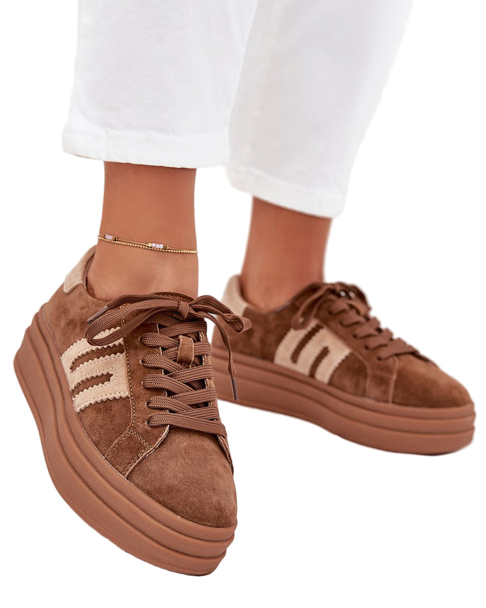 TEEK - Platform Suede Refined Laced Sport Shoes SHOES TEEK MH brown 6.5