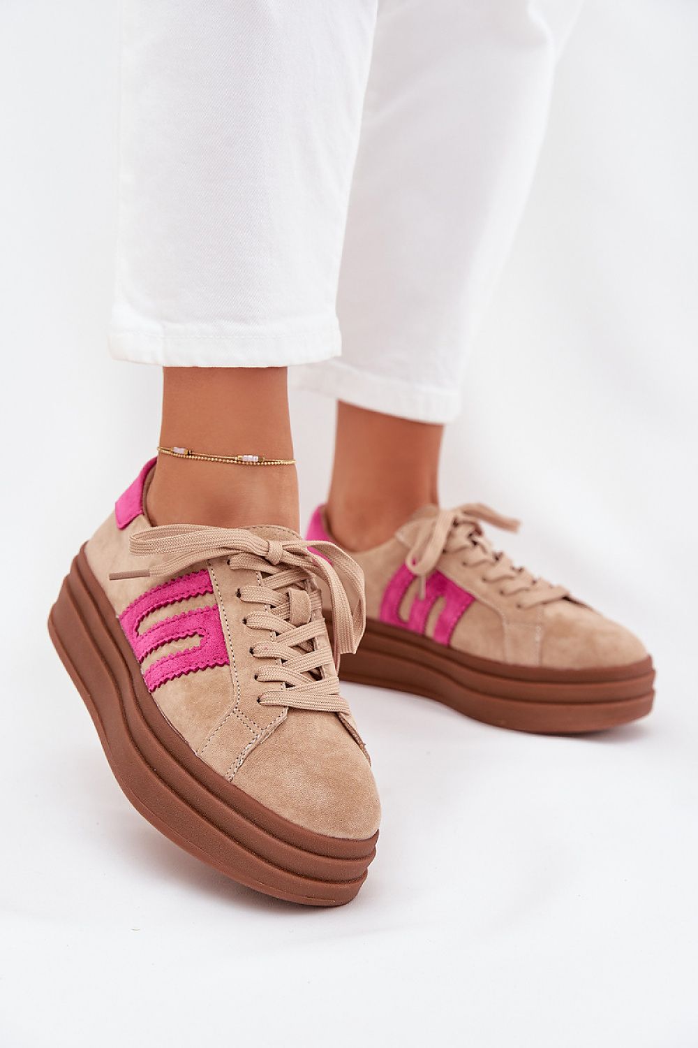 TEEK - Platform Suede Refined Laced Sport Shoes SHOES TEEK MH pink 6.5