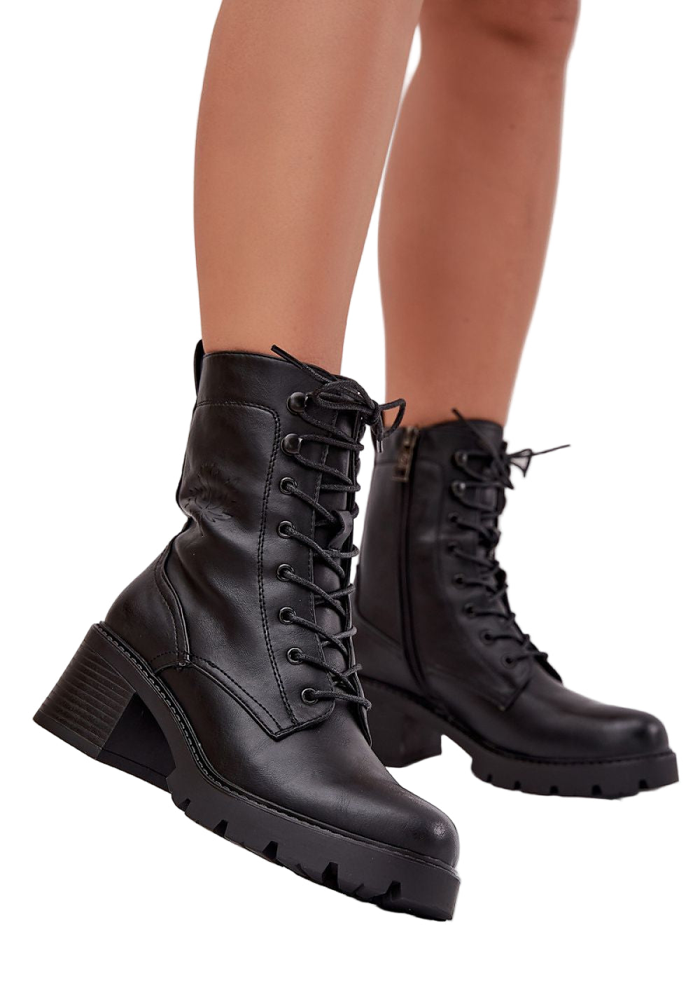 TEEK - Stable Block Heeled Laced Booties SHOES TEEK MH black 6