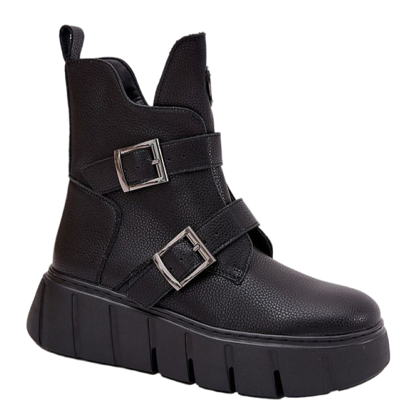 TEEK - Black Dual Buckle Boots SHOES TEEK MH