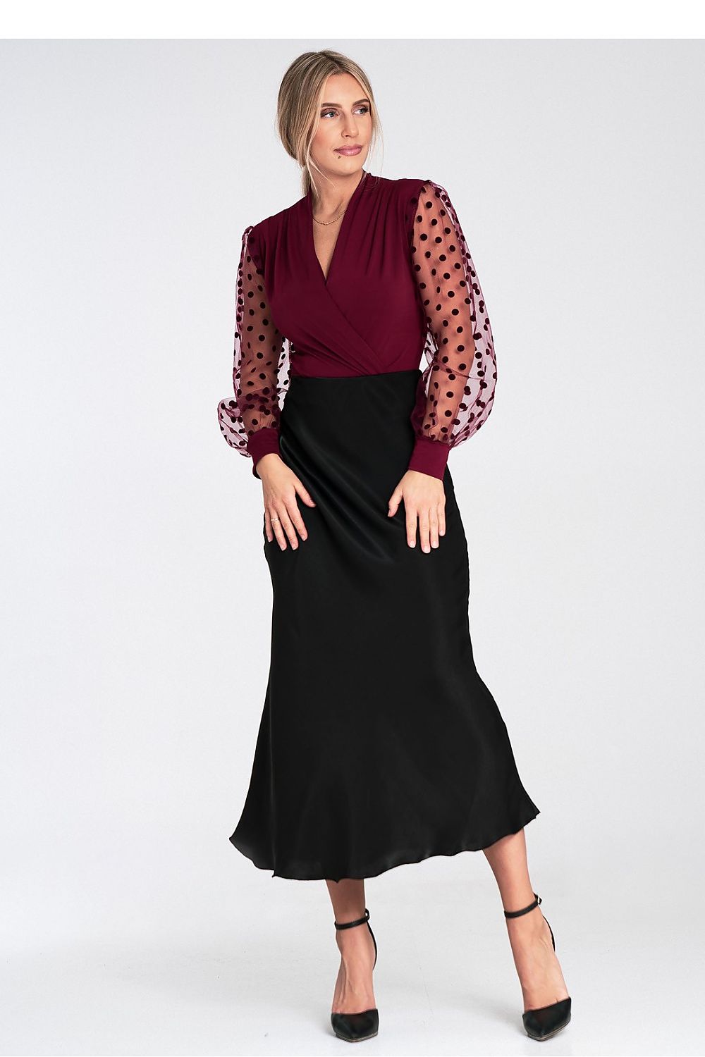 TEEK - Sheer Sleeve Shapewear V-Neck Bodysuit TOPS TEEK MH