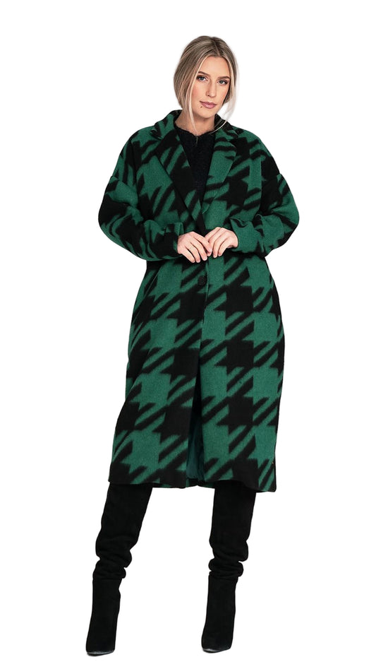 TEEK - Pocketed Checkered Button Coat COAT TEEK MH green One Size