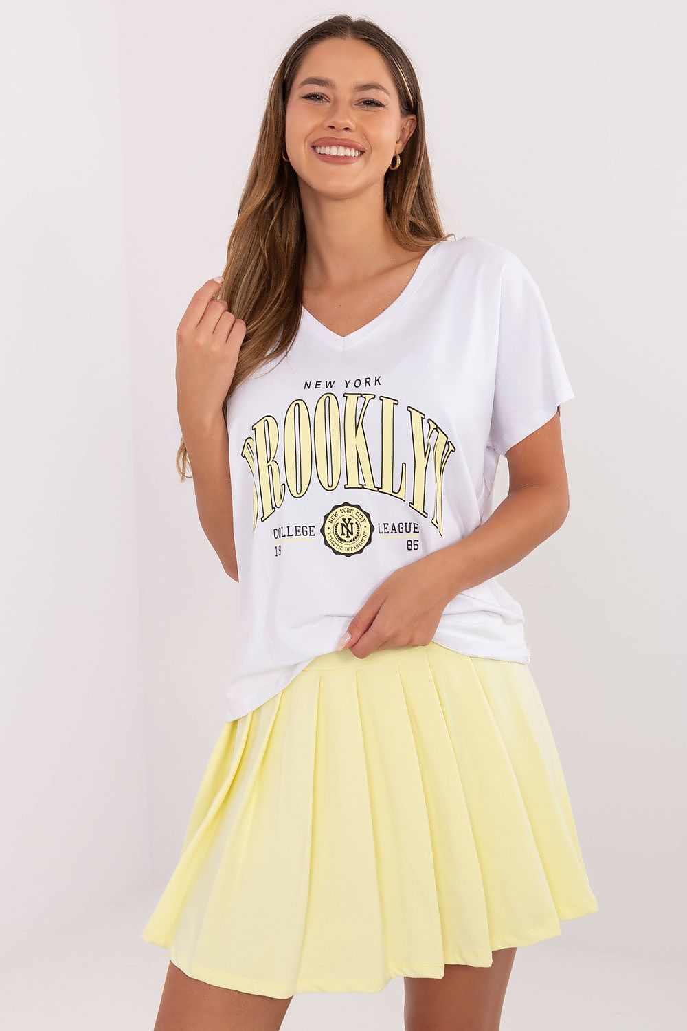TEEK - Yellow Brooklyn Tee Pleated Skirt Set SET TEEK MH