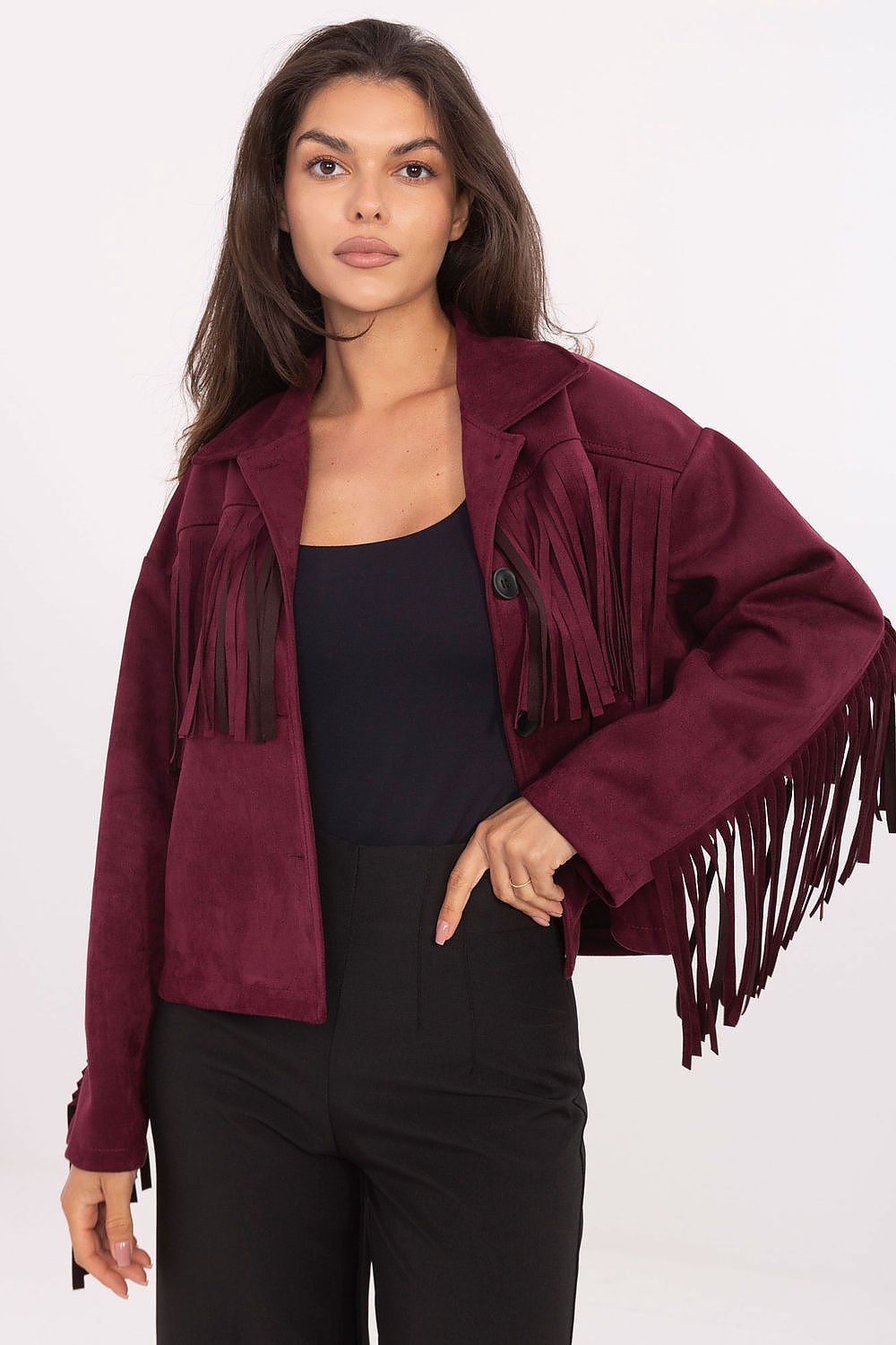 TEEK - Button-Down Fringe Sleeve Jacket JACKET TEEK MH red One Size