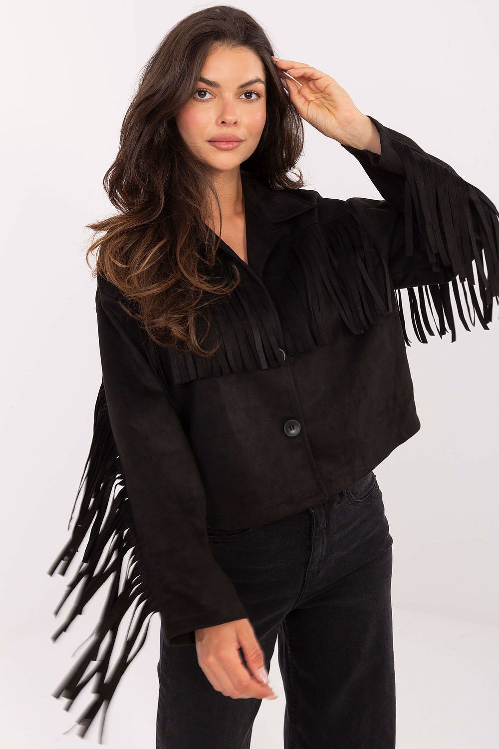TEEK - Button-Down Fringe Sleeve Jacket JACKET TEEK MH black One Size