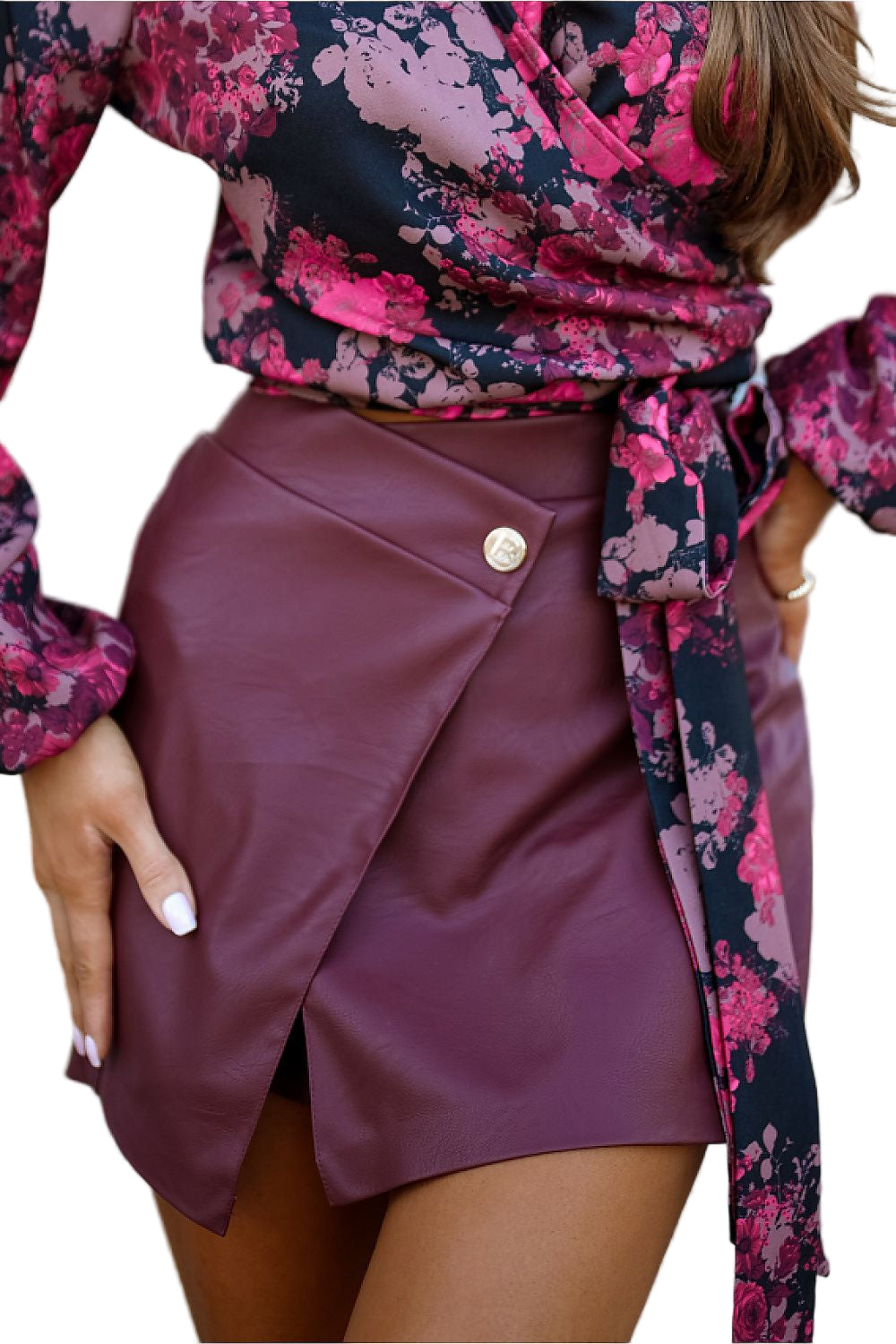 TEEK - Button Front Wrap Skort SKIRT TEEK MH red XS/S