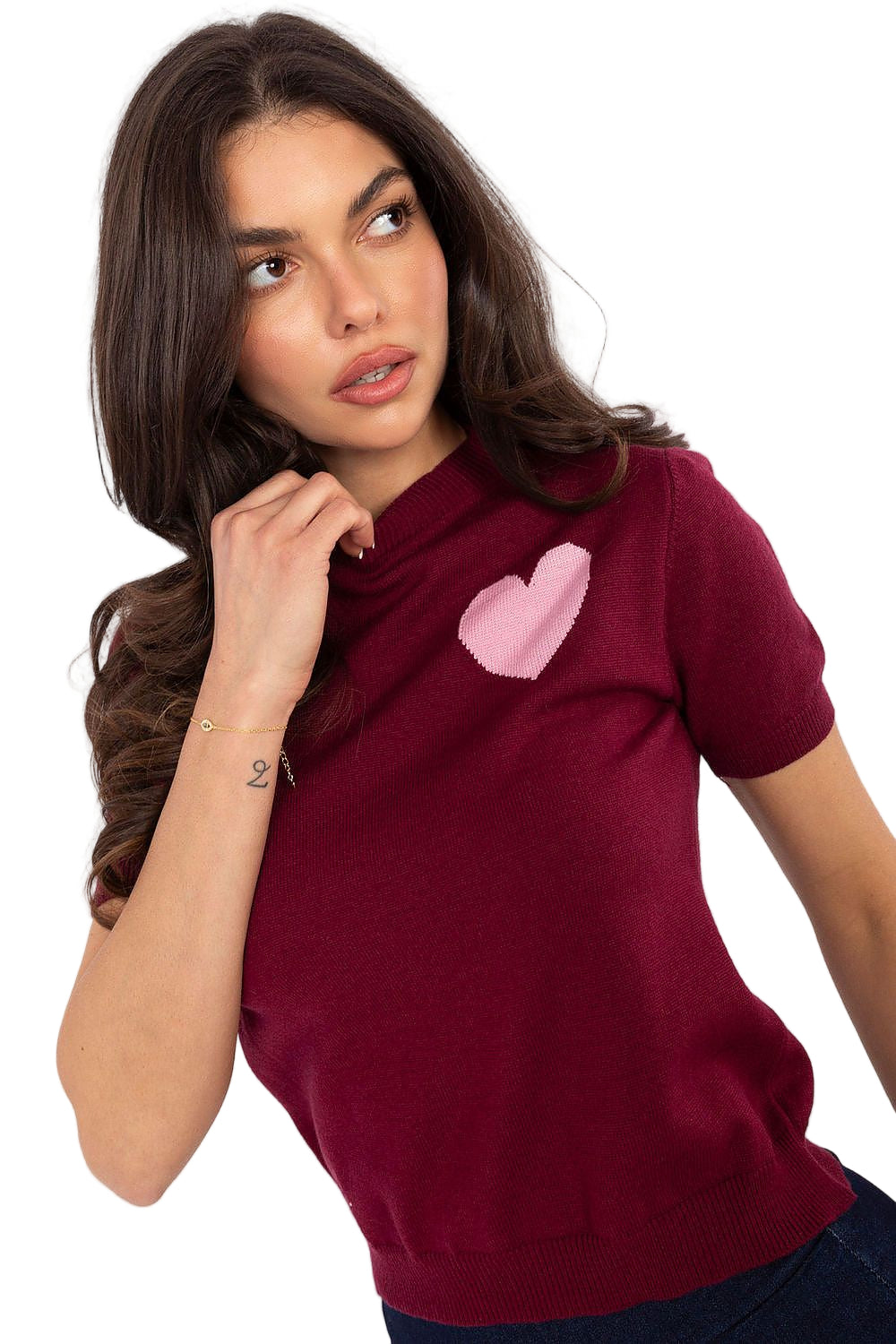 TEEK - Red Heart Throb Short Sleeve Sweater TOPS TEEK MH One Size