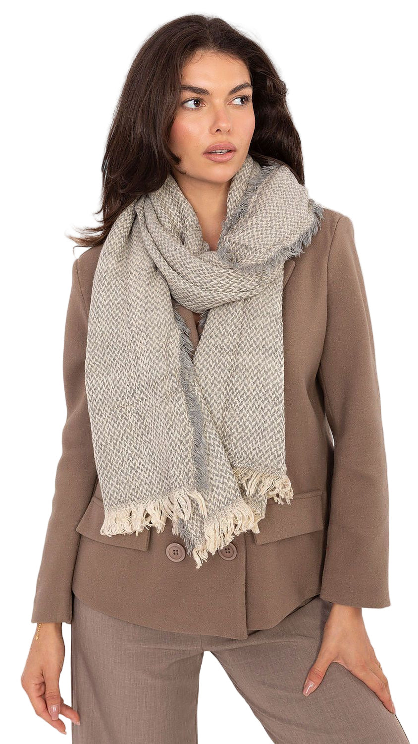 TEEK - Fringed Fashion Shawl SCARF TEEK MH grey One Size