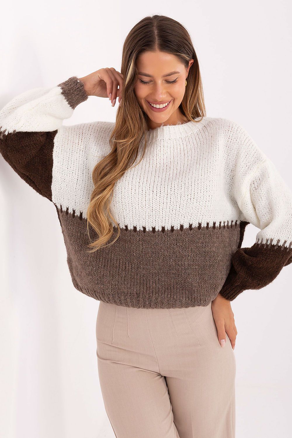 TEEK - Knitted Big Band Sweater TOPS TEEK MH brown One Size