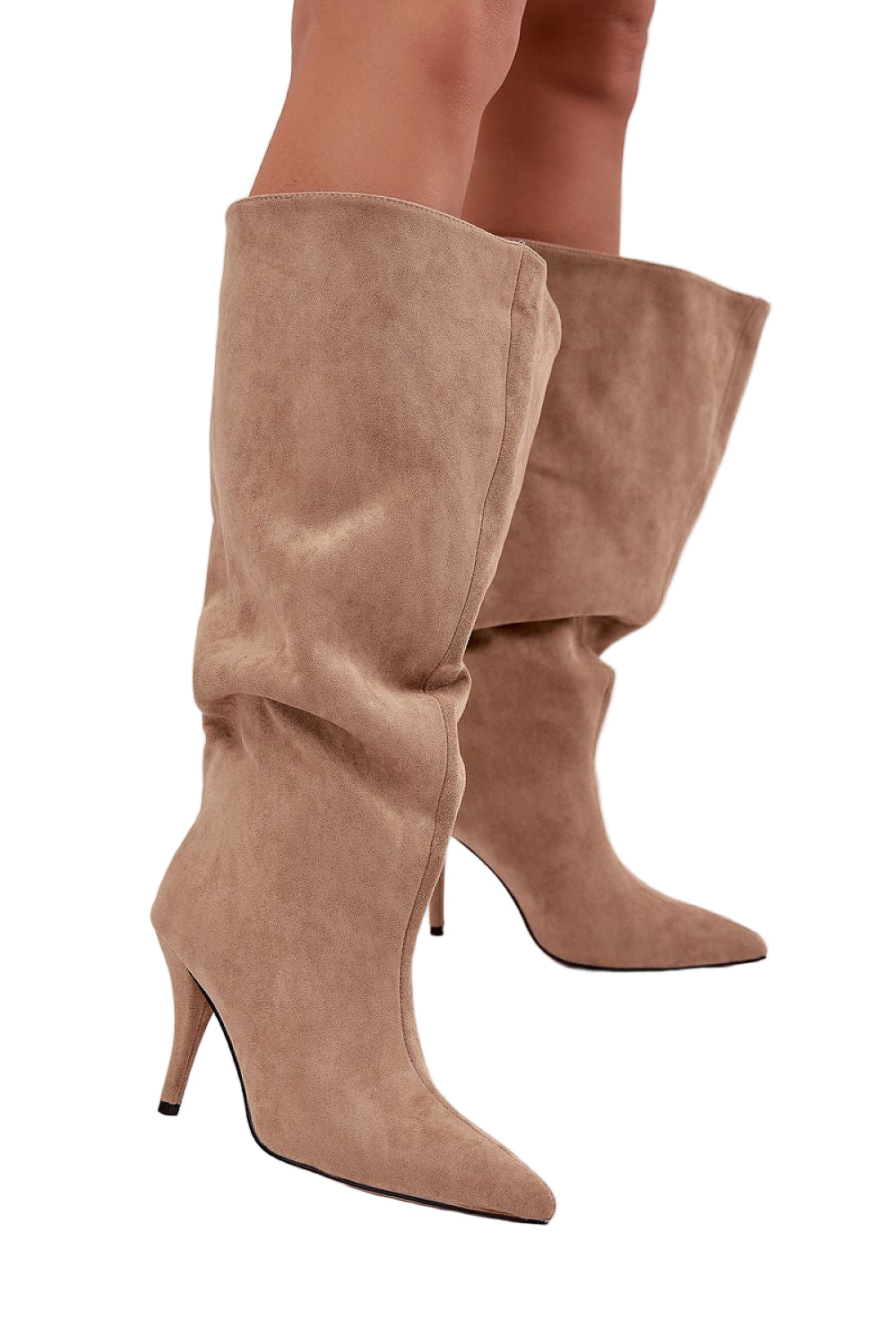 TEEK - Loose Leg Knee High Heel Boots SHOES TEEK MH beige 6.5