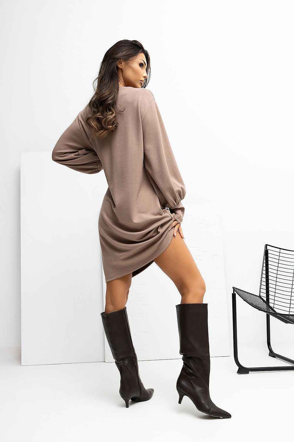 TEEK - Teardrop Puff Sleeve Sweatshirt Dress Rue Paris