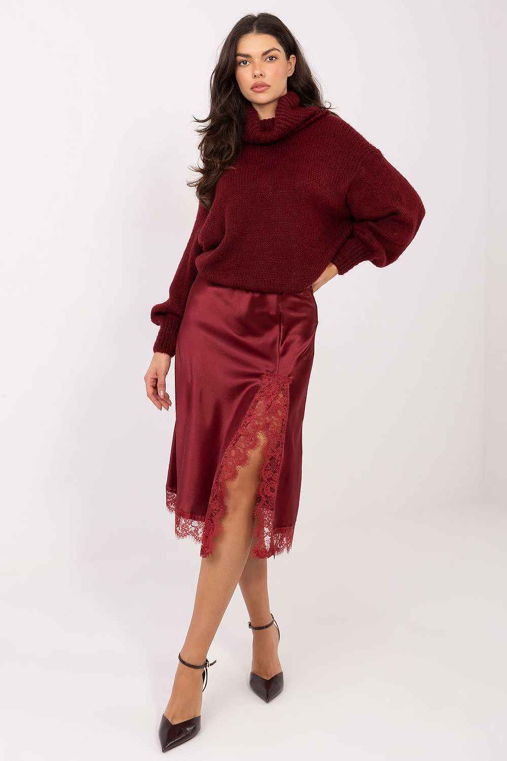 TEEK - The Effortless Place Trim Slit Skirt SKIRT TEEK MH red One Size