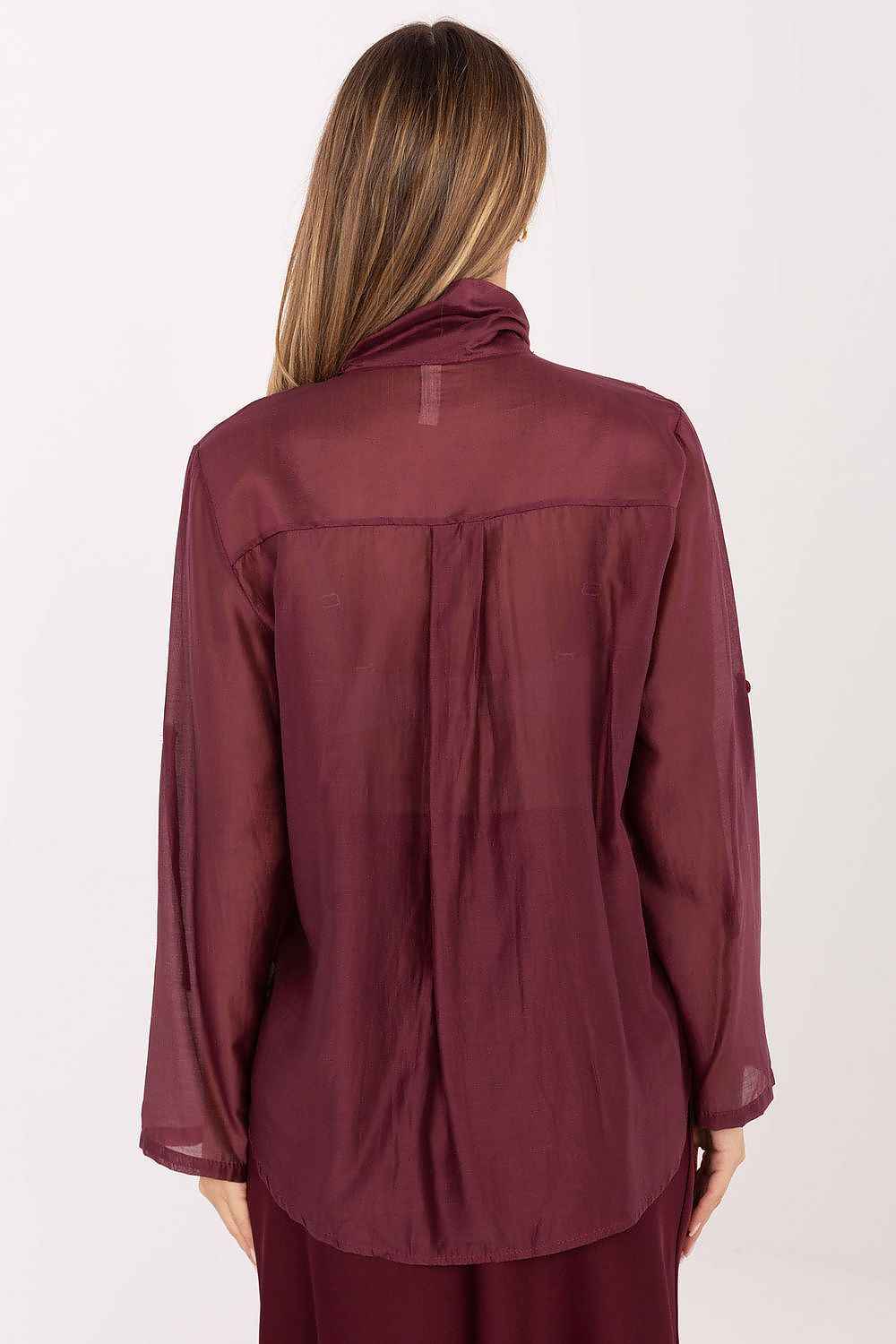 TEEK - Sheer Long sleeve Neck Ribbon Tie Shirt TOPS TEEK MH